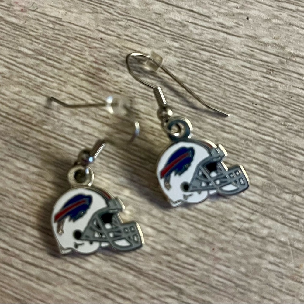 Buffalo Football Helmet Dangle Earrings